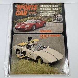 JUNE 1967 SPORTS CAR GRAPHIC MAGAZINE, FORD IN FILM, SAA V4, PEUGEOT 404, LOTUS